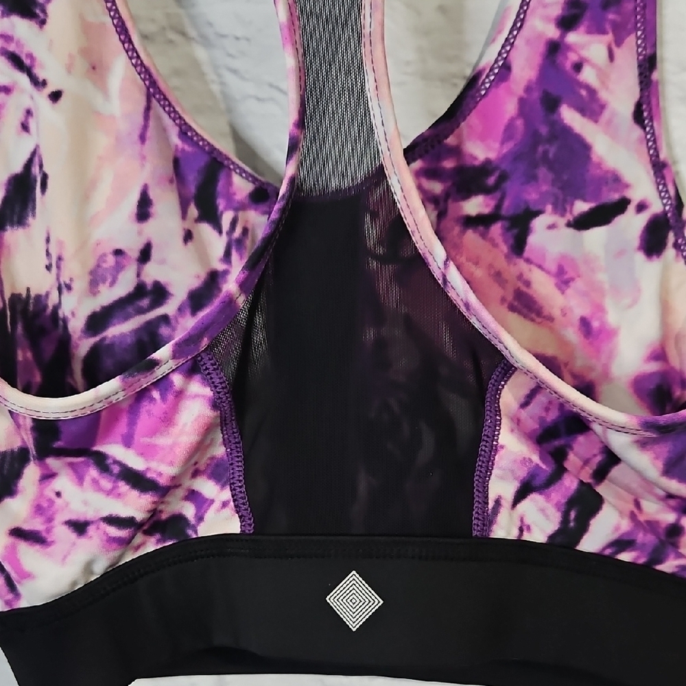 Rise By LuLaRoe Purple and Black Sports Bra - Picture 4 of 5